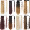 Lockiges langes Pferdeschwanz-Synthetik-Haarteil zum Aufwickeln, Clip-Haarverlängerungen, Ombre-Braun-Pferdeschwanz, blondes Haar
