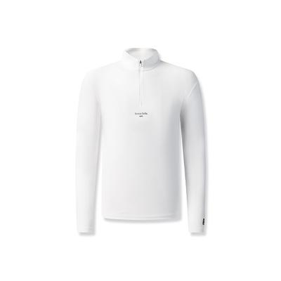 Tennis Casual Sport Simple Half-Zip Knitted Long Sleeve T-Shirt Men Tops Jade-White A11M543203FWT