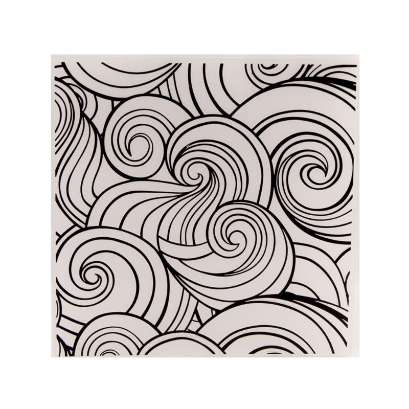 Swirl Plastic Embossing Folder Stencil Template DIY Craft Background Album Card 1