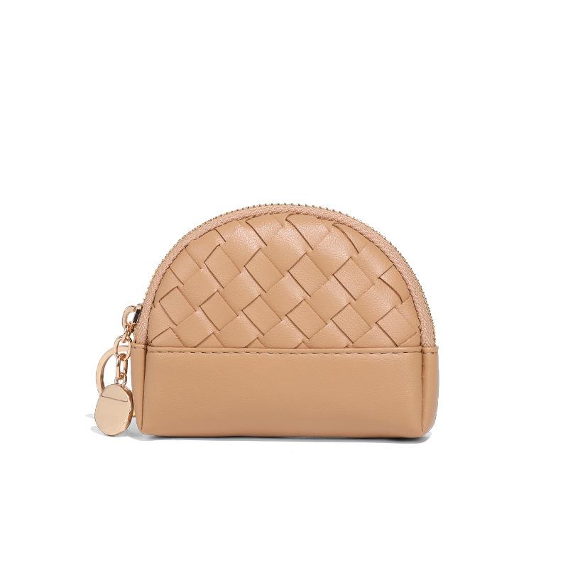 Torebka damska, Ręcznie tkany portfel damski, Prosta portmonetka, Portfel, Skóra PU, Mały zamek błyskawiczny, Kosmetyczka