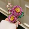 ZHENXUN  Extra-large French Court Three-dimensional Rose Flower Brooch Elegance Heavy Industry Zirconium Coat Pin Gift