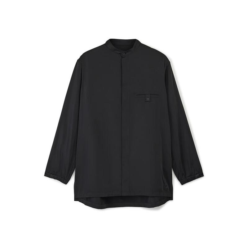 

Y-3 Nyl Twill Shirt Solid Color Round Chew Long Sleeve Unisex Shirts Black IN8754 L