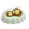 Japanese Style Resin Figure With Adorable Monkey Bath Scene For Collectors