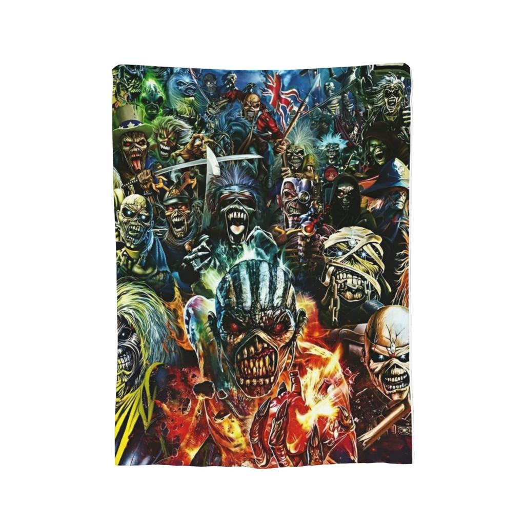 Rock I-Iron M-Maidens Deky Flanelové Letní Klimatizace Heavy Metal Hudba Přenosné Super Měkké Přehozy Přikrývky