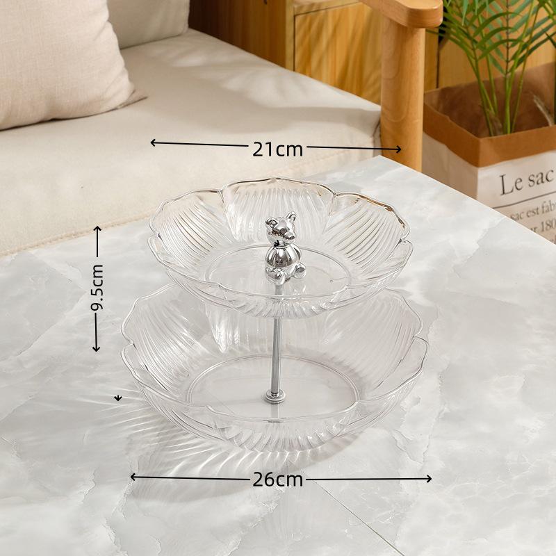 Exquisite Bear Fruit Plate: Multi-Layer Dessert & Candy Display for Luxurious Living Rooms.