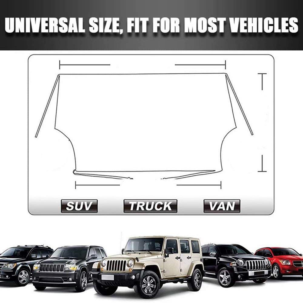 Windscreen Cover With Magnetic Edges For Protection From Ice, Snow And Wipers With Headphones