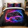 Gaming Gamepad Gamer Bedding Set With Pillowcases 75*50,Cartoon Prin Duvet Cover Comforter Bedding Set for Youth Girls Boys Gift