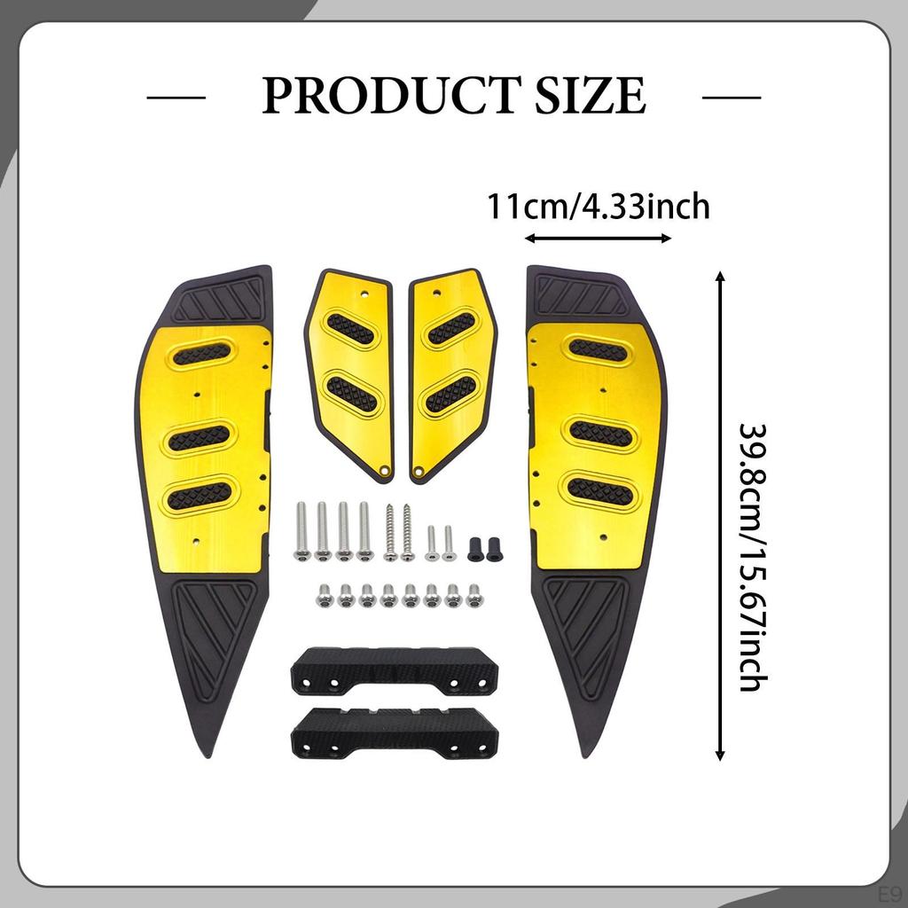 2 Pieces Floorboards Footpegs Mat Nonslip Foot Pedal Plate Pad Easy Installation Front Footboards