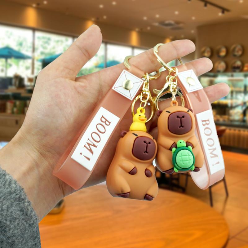 Adorable Cartoon Capybara Turtle Duck Keychain Cute Car Bag Key Accessory Gift