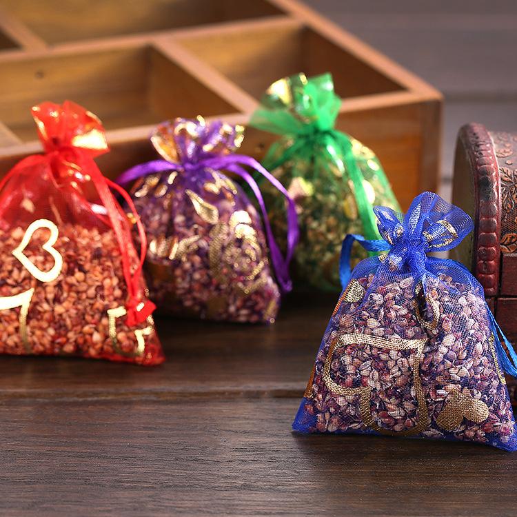 Sachet de fleurs séchées naturelles en bourgeons de lavande, déshydratant pour voiture, pour la maison, pour l'air et la moisissure, aromatique