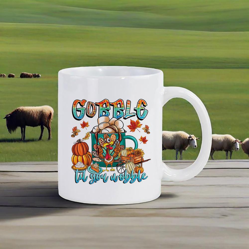 Thanksgiving Mug Thanksful Ceramic Mugs Fall Themed Coffee Mug Harvest Beer Cup Juice Cups for Home Office Personalized Gift Bar