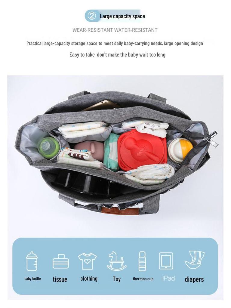 Mom & Baby Lightweight Tote: Single Shoulder Mummy Bag with Inner Divider for Travel & Commute