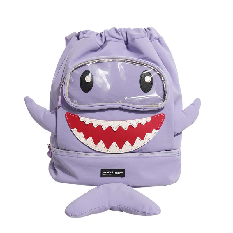 Shark Backpack Student Schoolbag Unisex Cartoon Backpack фиолетовый