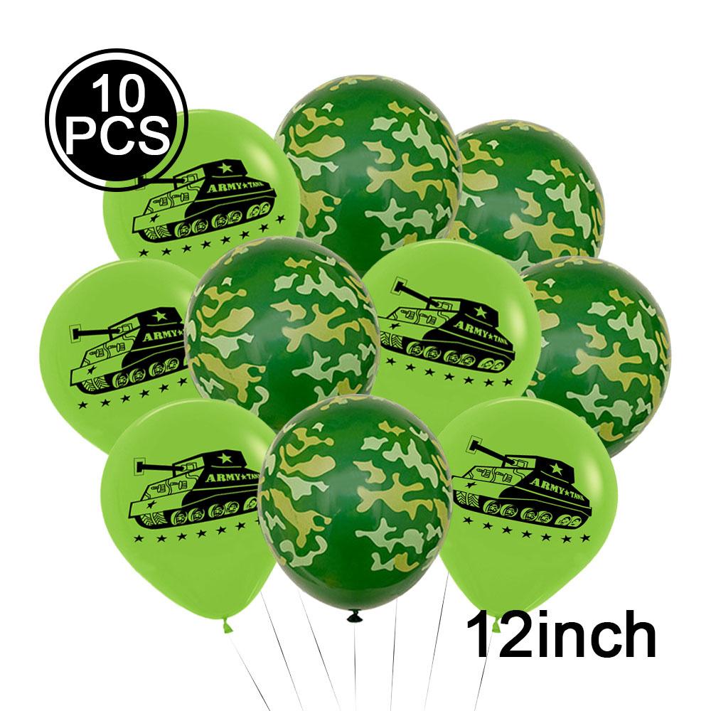 Military Camouflage Balloon Set Metal Latex Balloon Children's Birthday Camouflage Party Background Decoration Photo Taking