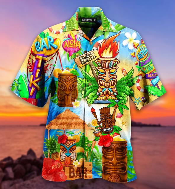 Camisas Hawaianas Transpirables Sueltas con Estampado 3D Modernas Geniales de Moda Tops para Fiesta en la Playa Mangas Cortas Verano para Hombre