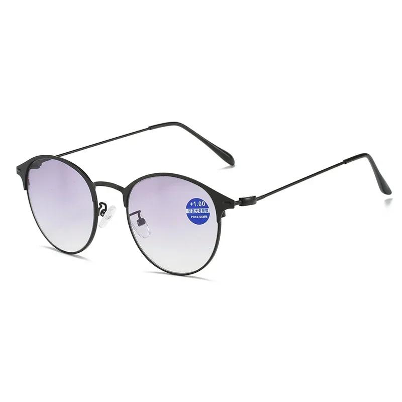 Fashion Anti Blue Light Presbyopic Glasses HD Anti Radiation Reading Eyewear Vintage Round Frame Bifocal Glasses 1
