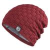 Mens Plush Lined Beanie Winter Knitted Skull Cap Thermal Outdoor Sports Warm Hat Skullies Cold Weather Protection