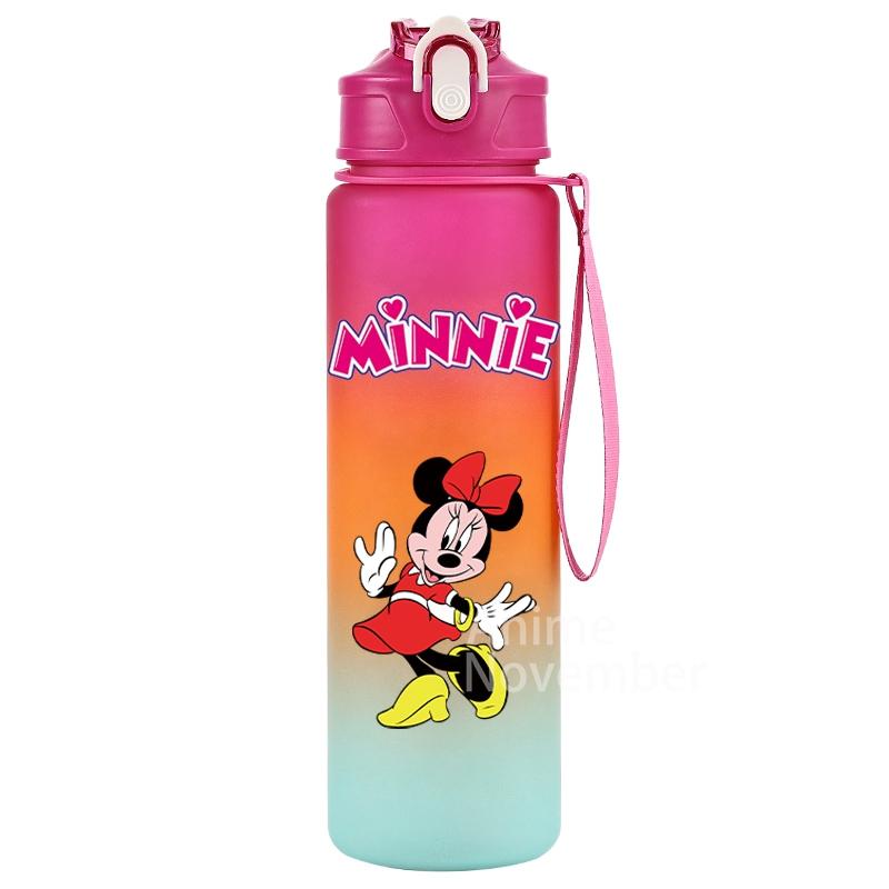 Disney Mickey Mouse Water Cup Minnie Gradient Straw 750Ml Large Capacity Camping Drinking Tools Outdoor Sports Minnie Water Cups