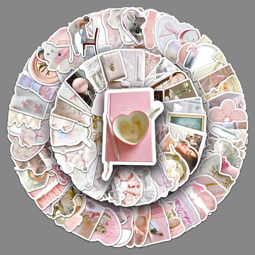 100 Ballet Ins Style Graffiti Stickers Personalized Small and Fresh Korean Guka Decorative Water Cup Computer Stickers