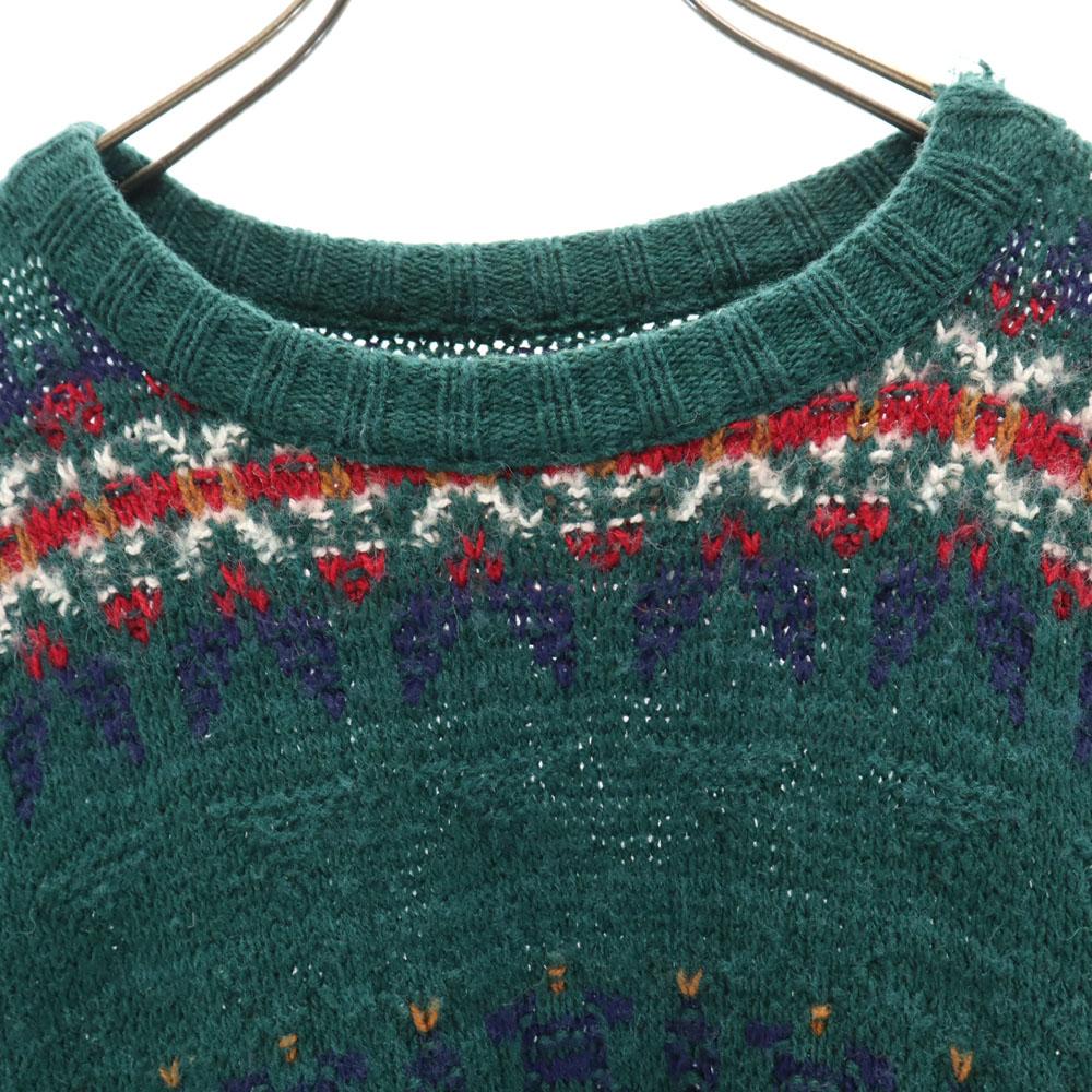 ALPS 80s 90s Made In USA Old Nordic Pattern Long Sleeve Sweater XL Knit Men's Used