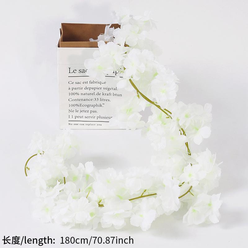 180CM Artificial Sakura Flowers Vine Garden Party Wedding Arch Bridal Decoration Home Room Decor Christmas Fake Plants Ornament