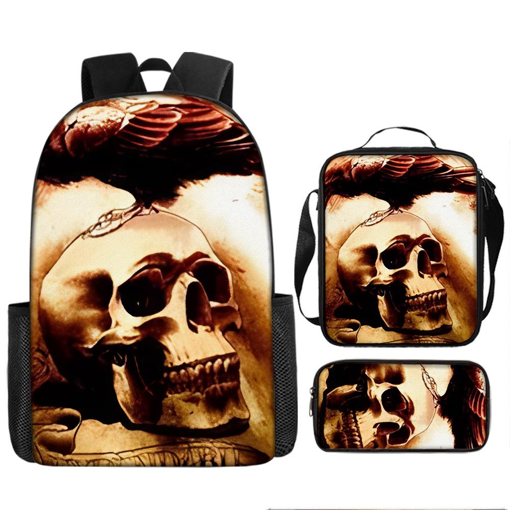 Skull Schoolbag for Primary School Students, Kindergarten New Schoolbag for Boys and Girls, Grades 2345 and 6
