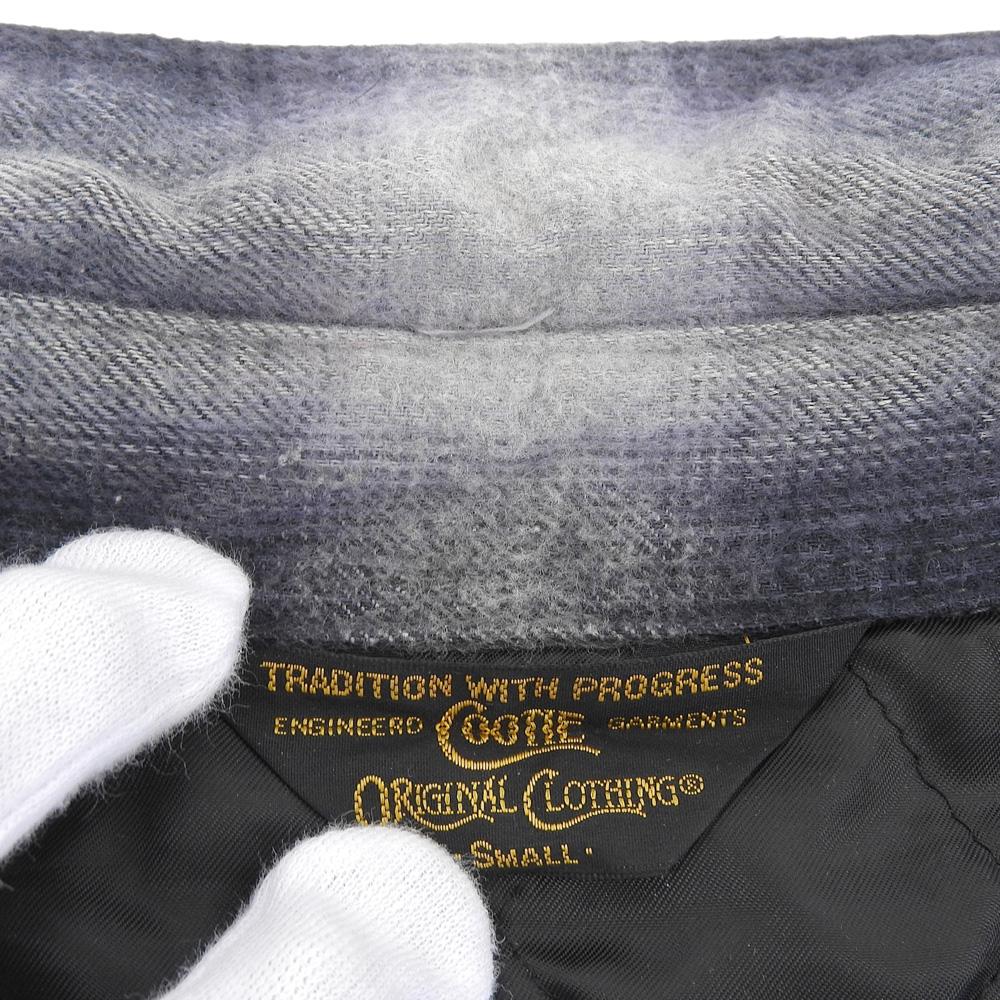 COOTIE Vynikající stav bavlněná vatovaná ombre kostkovaná košile top pro muže, velikost S, námořnická modrá a šedá topy S Námořnická modrá / šedáPoužité