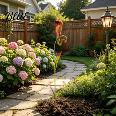 Weatherproof Garden Stake Carnivorous Plant Stake Metal Pitcher Sculpture Insectivorous Yard Lawn And Flower Bed Decor Art Outdoor Decoration