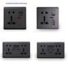 Eu Standard Usb Socket Gray Embedded Panel Wall Power Socket