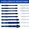 8pcs Upgraded Serrated Masonry Drill Bit - Set of 8 Concrete Drill Bits for Tile Glass Metal Brick Ceramic Plastic Wood