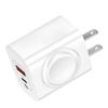 1-in-1 Wireless Charger PD11W Dual Port USB-C USB-A Fast Charging Wall Adapter Portable Charger for iPhone Apple Watch EU/US Plu