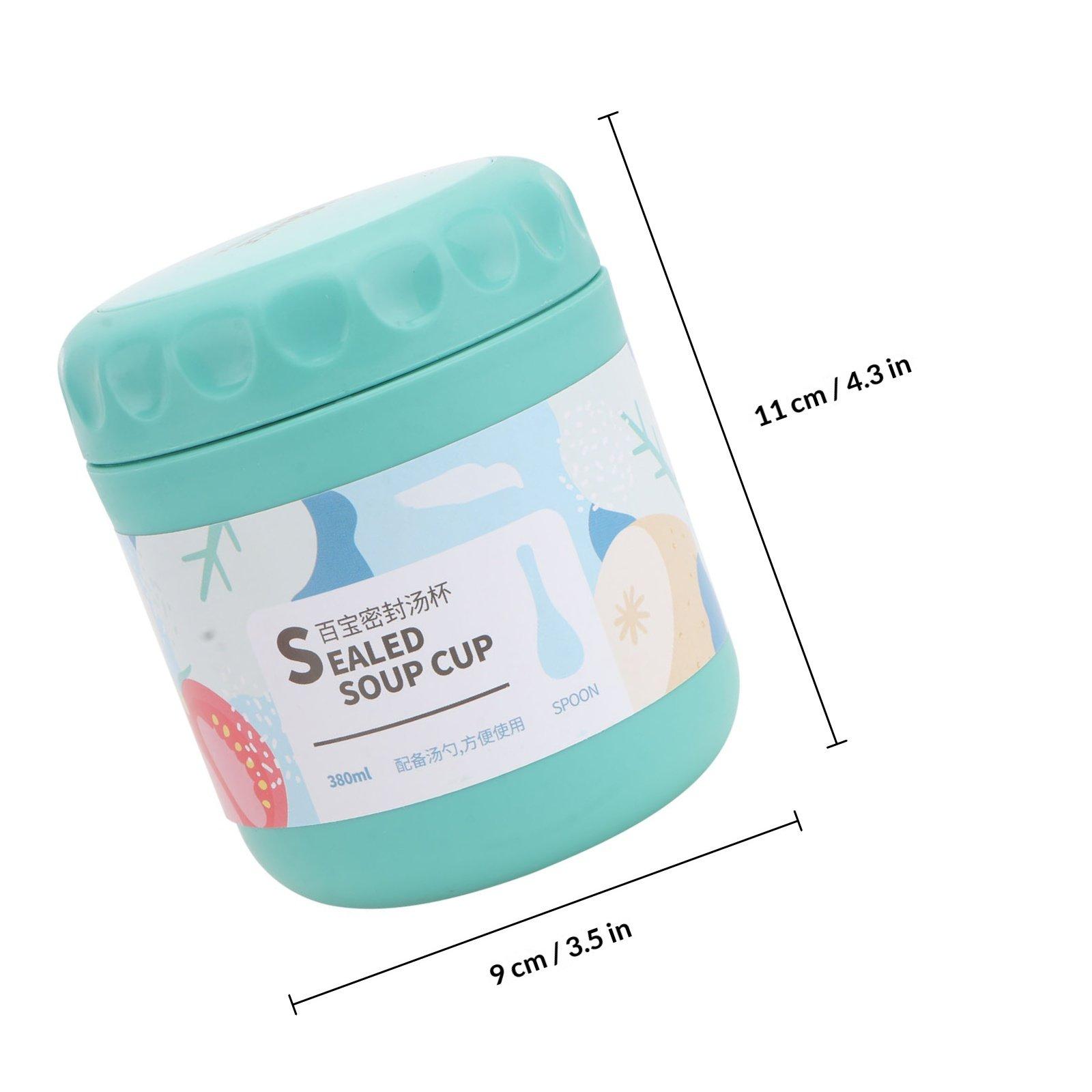 

1Pcs Portable Breakfast Soup Cup Insulated Porridge Container Microwave Safe Dishwasher Friendly Compact Leakproof Sealing Ring зелёный