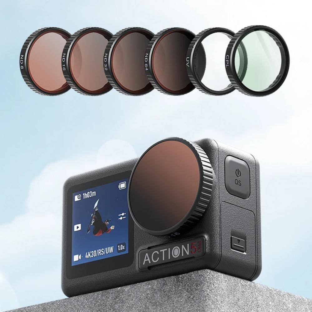 HD Optical Glass UV CPL ND Filter Kit ND8 ND16 ND32 ND64 Polarized Lens Protector Camera Accessories For DJI Osmo Action 3 4 5 Pro Sports Vlog Camera