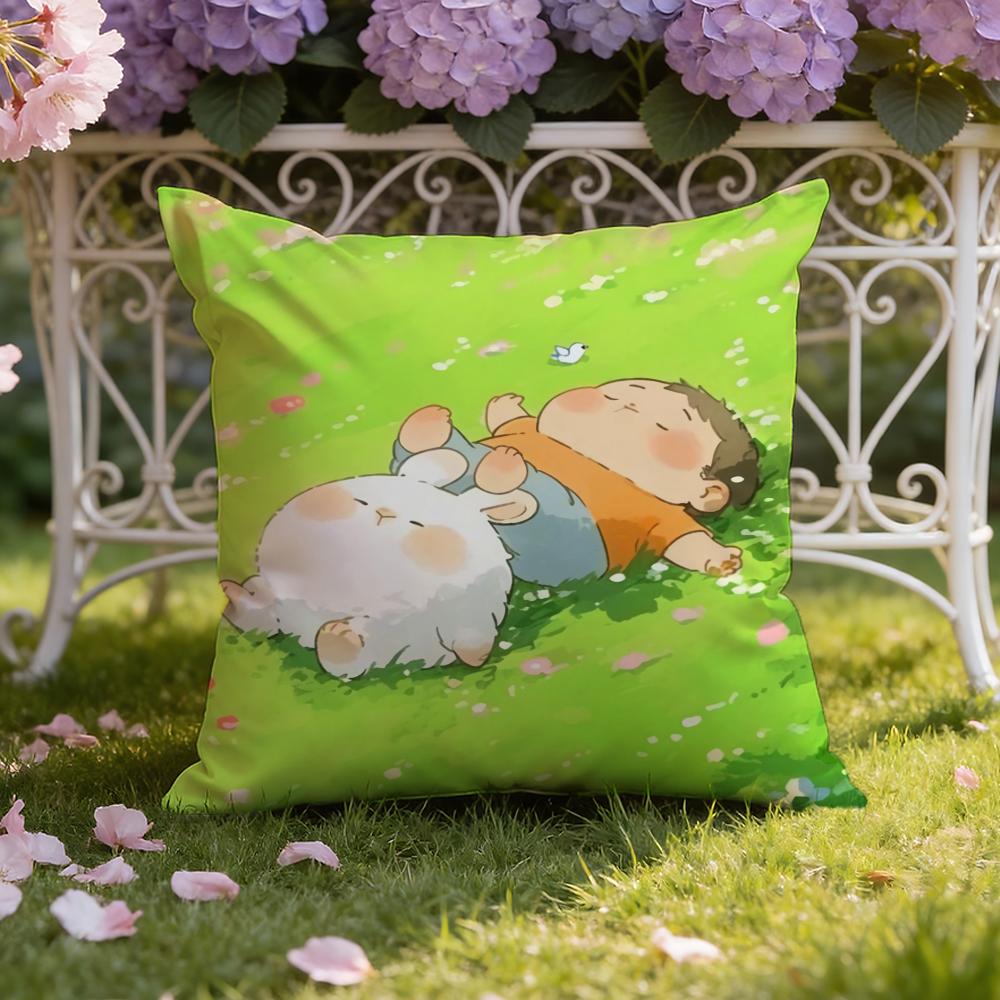 Cartoon Drawing Animal Cushion Cover Home & Car Dual-Scene Pillow Cover: Reversible for Premium Comfort