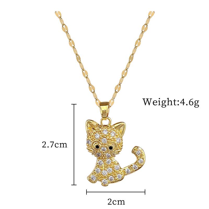 Lucky Necklace Women'S Copper Micro-Inlaid Real Gold Electroplating Simple And Exquisite Clavicle Chain Neck Chain