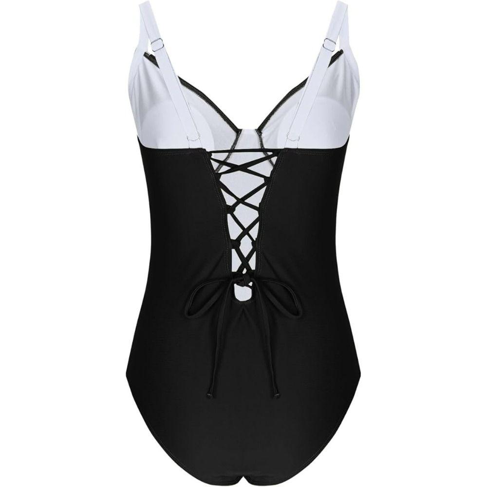 Hollow Bodysuit Swimsuit Slim Fit Jumpsuit Bikini Simple Bathing Swimwear  Beach