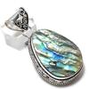 Natural Abalone Shell Gemstone Handmade 925 Sterling Silver Pendant 2.05" Y5V52