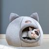 Yousheng Cat Nest Cat Head Design Non-Slip Fabric Stuffed Kitty Cave for Outdoor