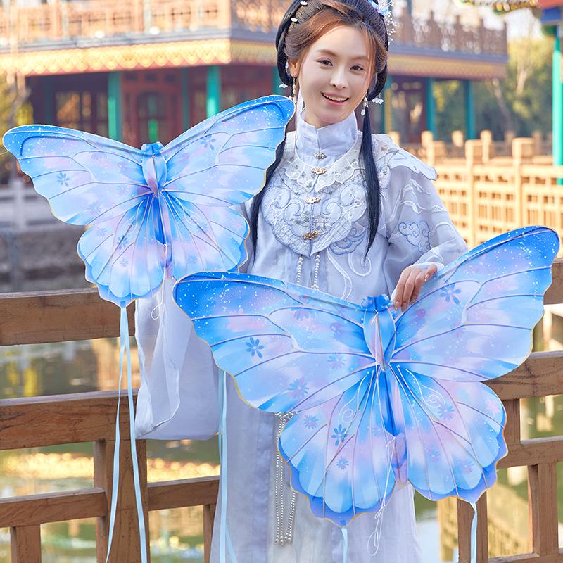 2026 Retro Bamboo Stick Parent-Child Butterfly Kite, 60cm/80cm - Dance Decoration Props
