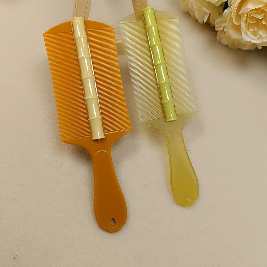 [Portable Fine-Tooth Comb] Orange & Yellow Portable Fine-Tooth Hair Comb | Dandruff & Lice Removal, Ergonomic ABS Plastic Handle