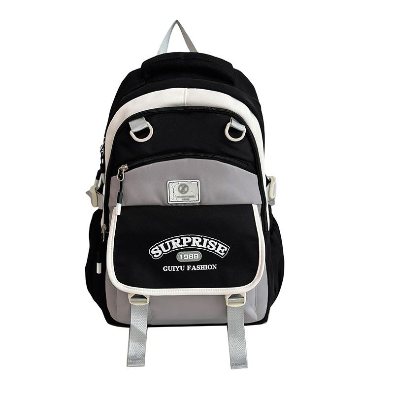 The Fresh and Sweet Campus  Junior and Senior High School Students' School Bags Are In Contrasting Colors Korean Style Versatile Backpacks
