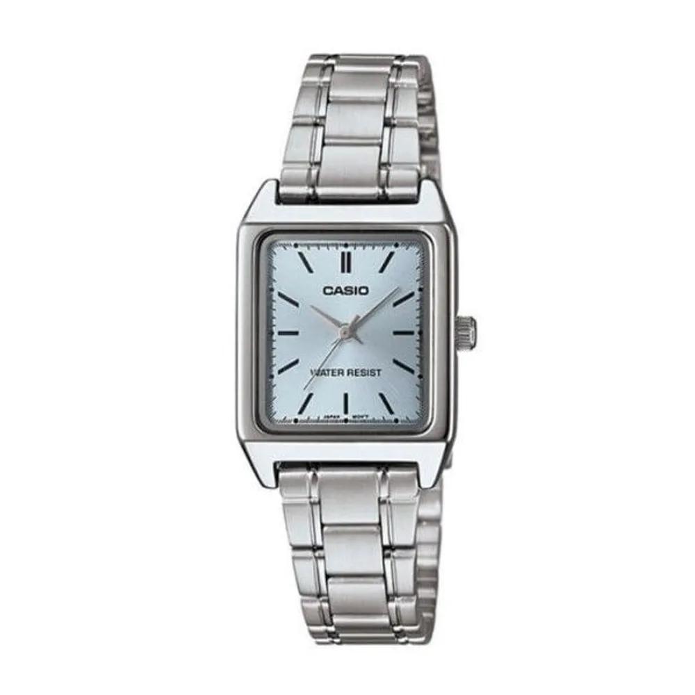 [Cio] LTP-V007D-2E Women s Square Analog Metal Wristwatch Silver_WFNUPA3