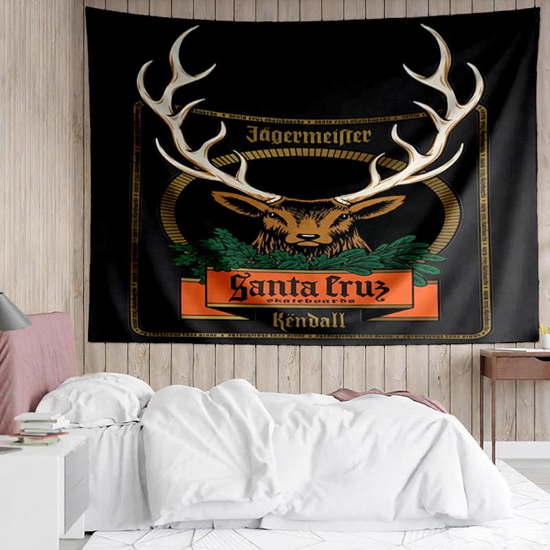 1pz Jager-meister Bevanda Spiritosa Asciugatura Rapida Arazzo, Arazzo dal Design Unico, Adatto per Camera da Letto, Soggiorno, Sala Giochi, Scaldacuore Regali di Festa