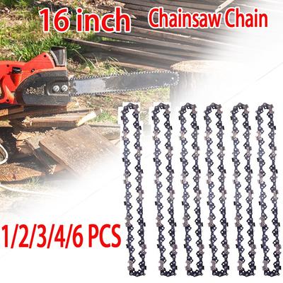 1/2/3/4/6 Stück 16" Zoll Kette Kettensäge 3/8" LP .050" Spurweite 55 Treibglieder Halbmeißel Elektrische Benzin-Kettensäge Ersatzteile Holzfällen Entasten