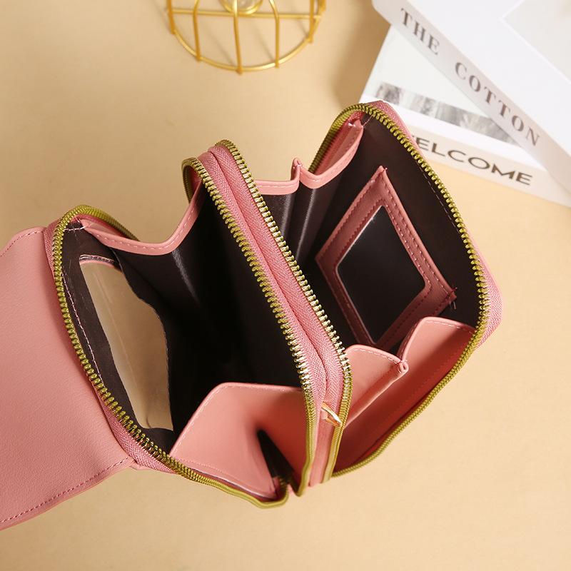 Dámské tašky Měkké kožené peněženky Dotykový displej Mobilní telefon Kabelka Crossbody Ramenní popruh Kabelka pro ženy Levné Dámské Tašky