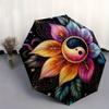 Colorful Yin Yang Lotus Mandala Wall Art DecorUmbrella, Portable 3-Fold Compact Umbrella for Men & Women Gift