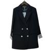 Small Blazer for Women Korean Style Loose Student Spring and Autumn New Style Striped Cuffs Mid-length Casual Black Suit