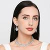 Women's Silver Plated American Diamond Necklace/Jewellery Set with Earrings