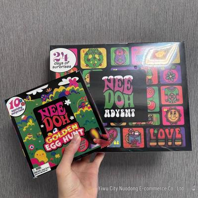 Needoh Stress Relief Toy - Advent Calendar Blind Box with 10 Squeeze Toys & Golden Egg Hunt