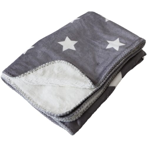 Imaa (Ima) Kvartpledd, 70cm x 100cm, Vakuumforseglet, Polyester, Stjernemønster - Grå